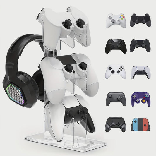 Universele 3-laags Controller & Headset Houder - Zwart, Wit, Transparant