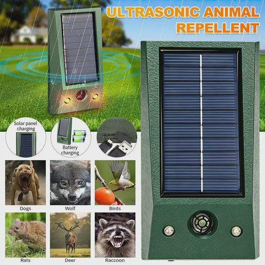 Solar Ongedierteverjager met Ultrasoon Geluid en Stroboscoop Licht - Waterdicht voor Tuin