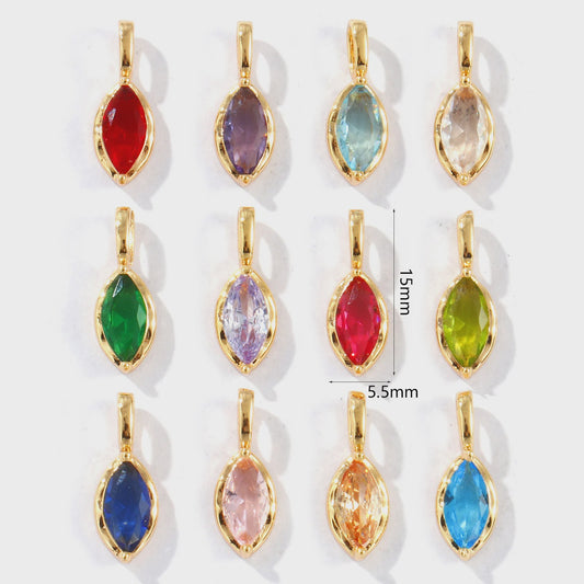Set van 2 Olijfvormige Bedels met Strass & 18K Goudkleurige Hanger - DIY Sieraden Maken