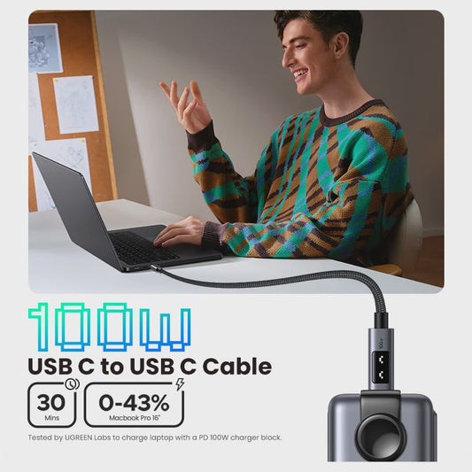 UGREEN UNO USB-C naar USB-C Kabel - 100W PD Snelladen & Data - 0.5-3M