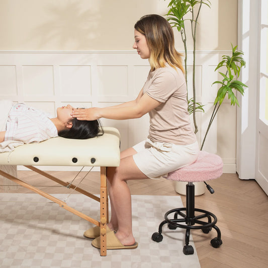 Comfortabele, In Hoogte Verstelbare Draaibare Werkstoel op Wielen (55-66 cm)
