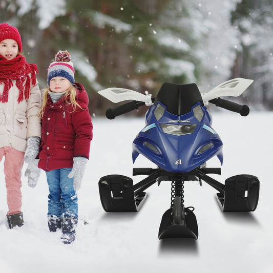 Stuurbare Sneeuwscooter Slee voor Kinderen - 80kg Belastbaar met Trekkoord
