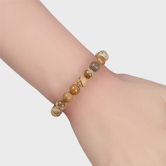Elastische Charm Armband met Natuursteen Kralen: Lavasteen & Tijgeroog (6/8/10mm) - Voor Dames en Heren