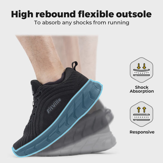 FitVille Extra Brede Hardloopschoenen voor Heren - Lichtgewicht, Ademend & Anti-slip