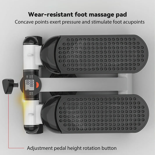 Mini Stepper met Weerstandsbanden - Compacte Full Body Workout Machine voor Thuis