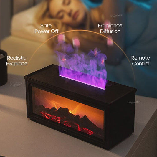 Sfeervolle Vuurhaard Aroma Diffuser met Luchtbevochtiger en Afstandsbediening - Creëer Warmte en Geur