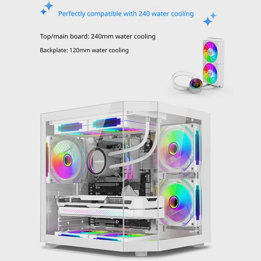 Power Train Star Realm PC Behuizing: Panoramisch Glas & 240mm Waterkoeling
