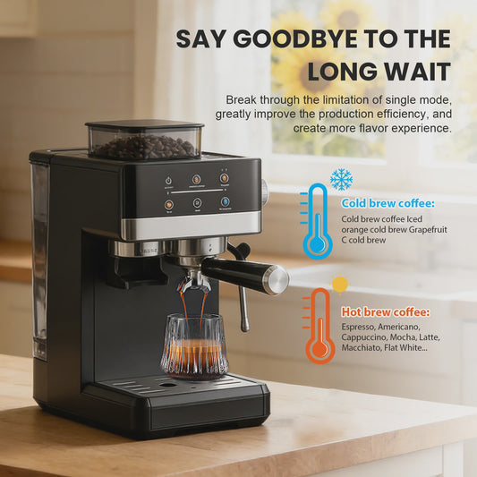 Volautomatische Espressomachine met Geïntegreerde Bonenmaler - 20 Bar, 1350W