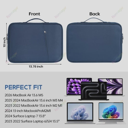 13 Inch Laptop Sleeve & Tas - Beschermhoes voor MacBook Air/Pro, Travel Case