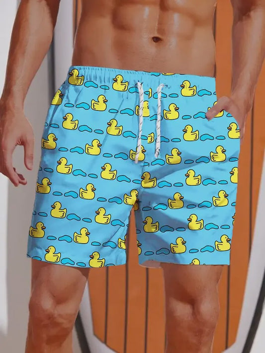 Heren Zwemshorts met Vrolijke Eendenprint - Perfect voor Zomer & Strand