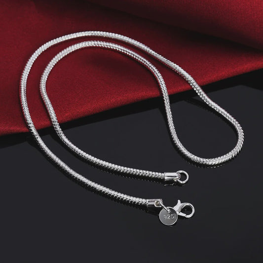 Zilveren Slangenhalsketting 925 Sterling Zilver - 45-60cm, 1-3mm Dik - Voor Heren & Dames - Perfect voor Hangers