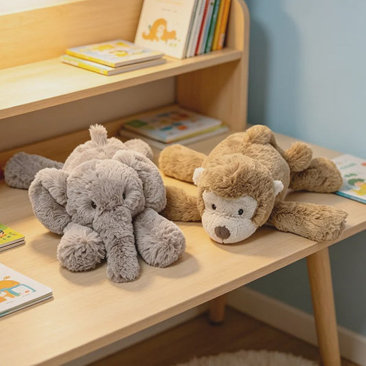 Pluche Olifant & Aap Knuffel - Zacht en Knuffelbaar Speelgoed voor Kinderen (35/52CM)