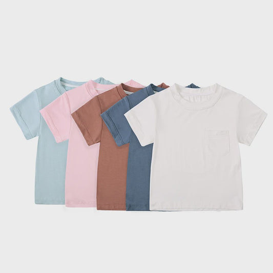 Zomer T-shirt Bamboe Vezel voor Baby Jongens & Meisjes - Kortmouw, Ronde Hals