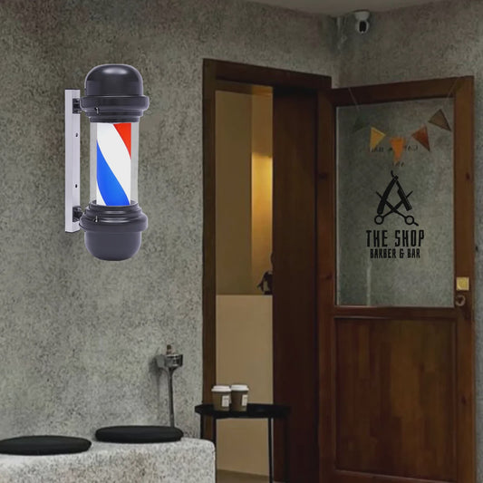 Klassieke Roterende LED Barber Pole - 50cm - Rood, Wit, Blauw - Kapperszaak Verlichting