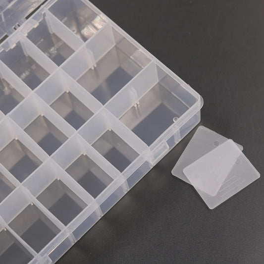 Opbergdoos 24 Vakjes voor Borduur- en Knutselgaren - Transparant Plastic Organizer