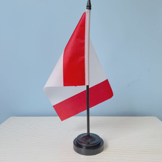 Canada Bureauvlag 14x21cm Polyester - Decoratie Vlaggetje
