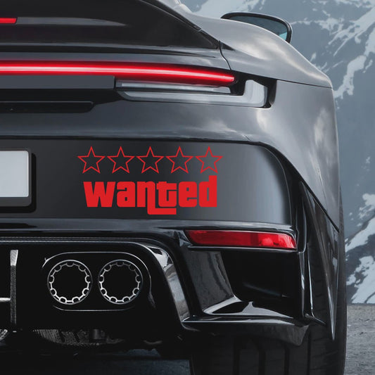 Wanted Vinyl Sticker Set - GTA Stijl Decals voor Auto, Motor & Laptop