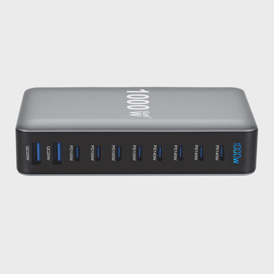 Krachtige 1000W Multi-Poort Desktop Lader met Snelladen voor Laptops en Tablets