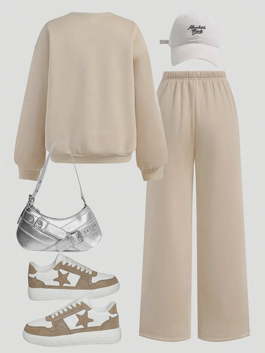 Set Meisjes Trui en Wijde Broek - Stijlvolle Herfst Outfit