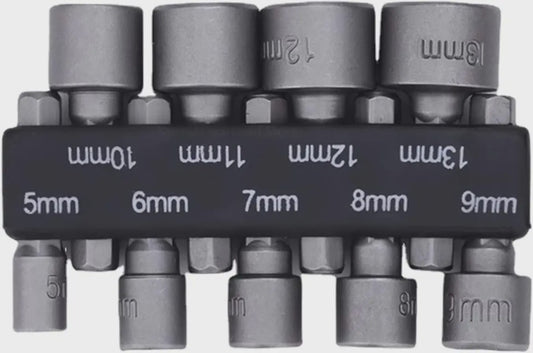 9-delige Dopmoer Sleuf Bit Set 5mm-13mm - Schroevendraaier & Sleutel Gereedschap
