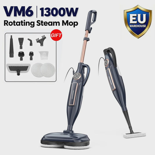 VM6 Roterende Stoommop met 1300W Kracht - 10-in-1 Multifunctionele Vloerstomer