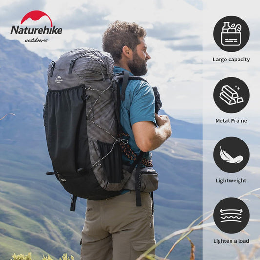 Naturehike 60+5L Wandelrugzak - Grote Capaciteit, Ergonomisch, Waterdicht
