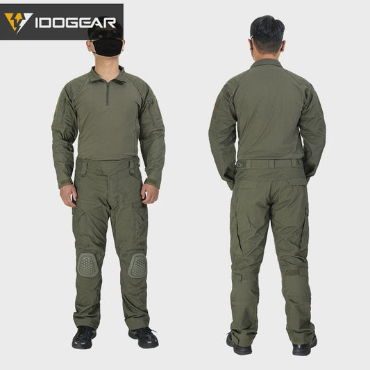 IDOGEAR G4 Tactisch Uniform Shirt & Broek met Kniebeschermers - Heren BDU Trainingskleding