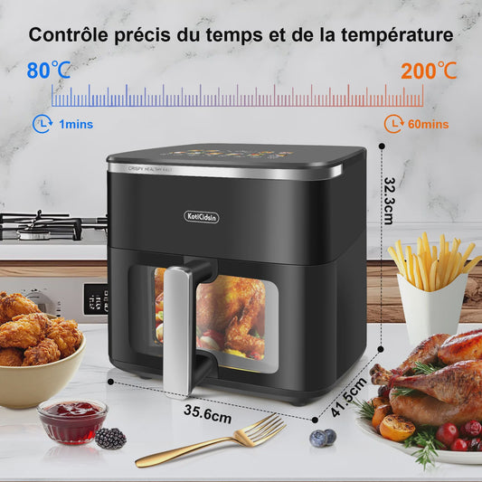 KotiCidsin Airfryer 11L - 2000W met Touchscreen en Zichtvenster