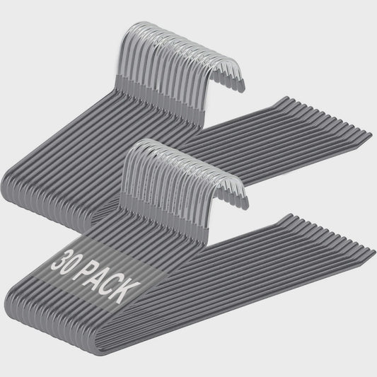 30-Pack Metalen Kledinghangers - Ruimtebesparend met Open Design voor Broeken, Jeans, Handdoeken & Sjaals