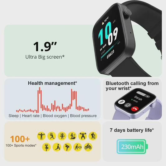COLMI P71 Smartwatch: Bellen, Gezondheidsmonitoring & 1.9" HD Scherm