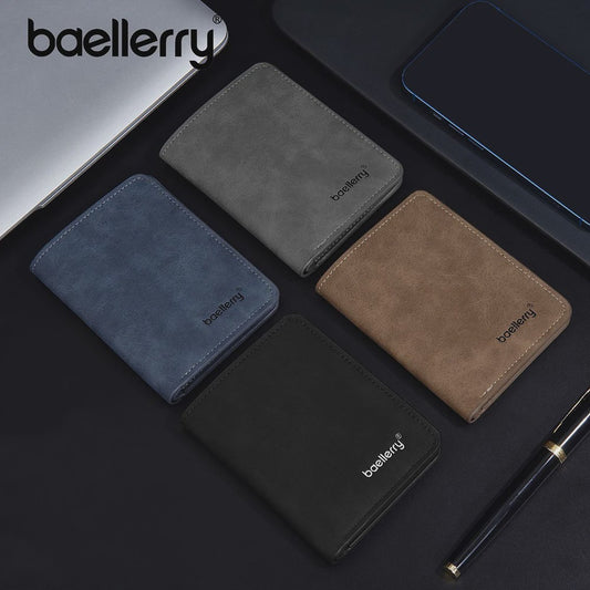 Baellerry Heren Portemonnee - Minimalistisch PU Leer Front Pocket Portemonnee