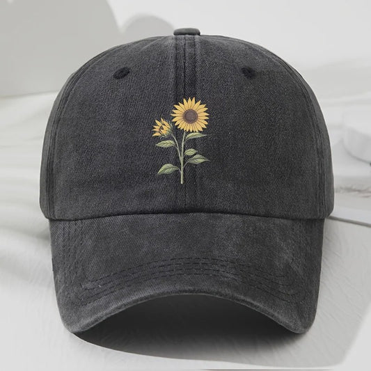 Retro Zonnebloem Baseballpet - Stijlvolle Dad Hat voor Buitenactiviteiten