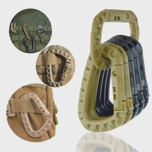 Tactische Karabijnhaak Clips D-Ring Gespen - Set van 1-10 Stuks voor Outdoor & Backpacking