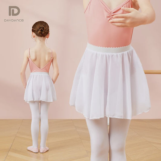 18 Colours Ballet Skirt Girls Toddler Kids Dance Chiffon Skirt Elastic Waist Short Dance Skirt for Girls Tutu Skirt for Ballet