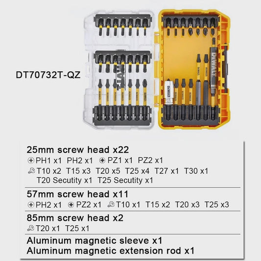 Dewalt 29-delige Schroefbitset met Robuuste Koffer - DT70734T-QZ