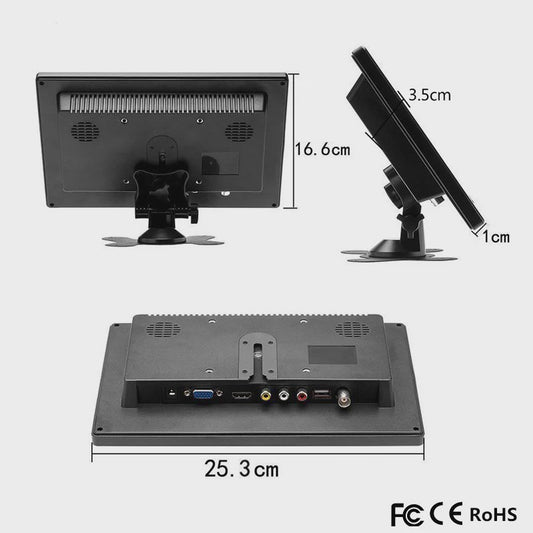 Podofo 10.1 Inch HD LCD Monitor: Veelzijdige Headrest Scherm met HDMI, VGA, USB & meer