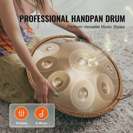 22-inch D Minor Handpan Drum: Helend Geluid voor Beginners