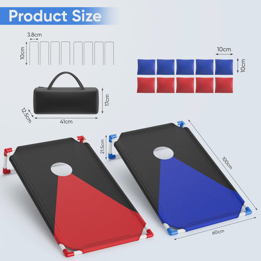Draagbare Cornhole Toss Set - Outdoor Spel met 8 Bean Bags & Draagtas (3 x 2 Ft)