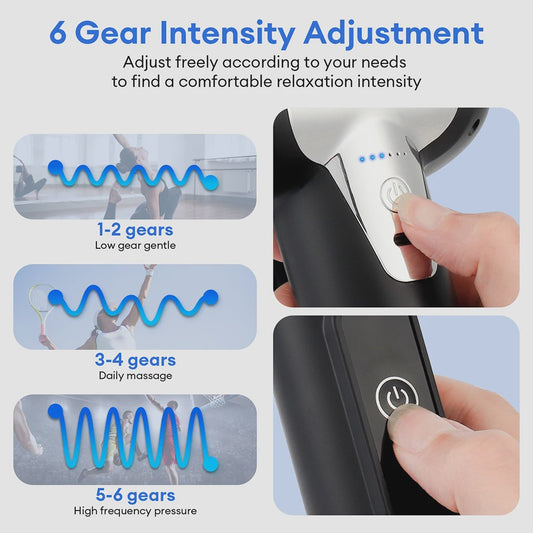Professionele Massage Gun met 6 Koppen: Diepe Weefsel Vibratiemassage voor Herstel