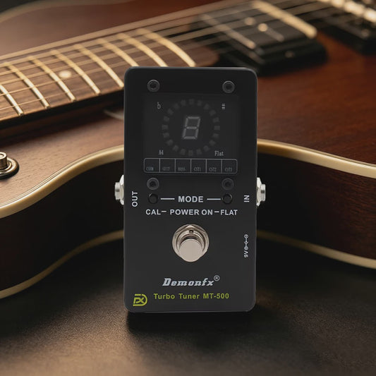Demonfx MT-500 Turbo Tuner: Nauwkeurige Gitaar & Bas Stemmer met Programmeerbare Modi