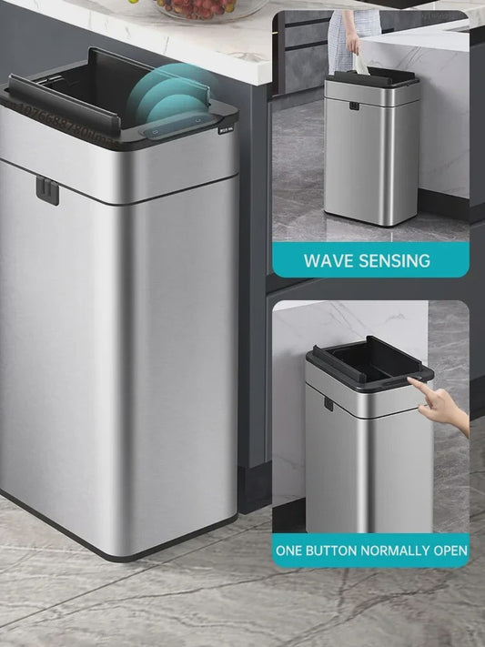 Slimme Vuilnisbak met Sensor - RVS - 20-60L - Automatisch Openen & Sluiten