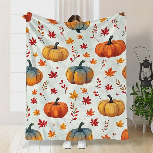 Halloween Pluche Deken met Kraai, Maan & Sterrenprint - Zachte Plaid voor Bank, Bed & Woonkamer