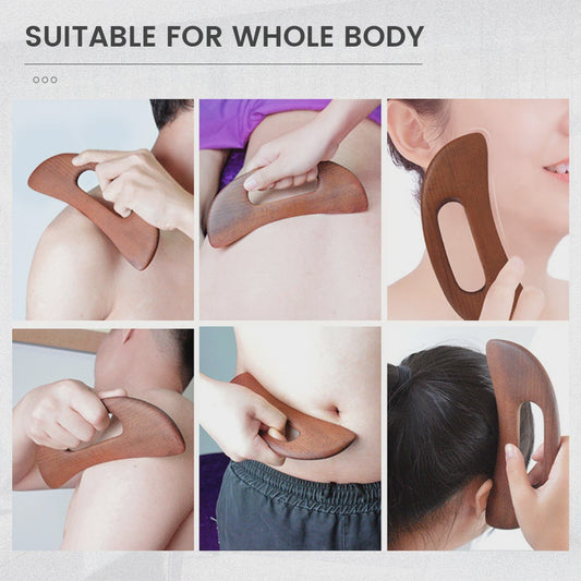 Houten Guasha Board & Lymfedrainage Massager - Ontspanning en Herstel