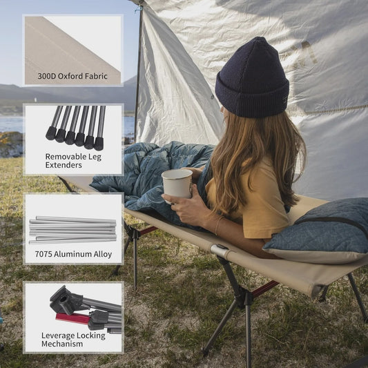 Naturehike Opvouwbaar Campingbed - Lichtgewicht, Verstelbare Hoogte, Draagbaar