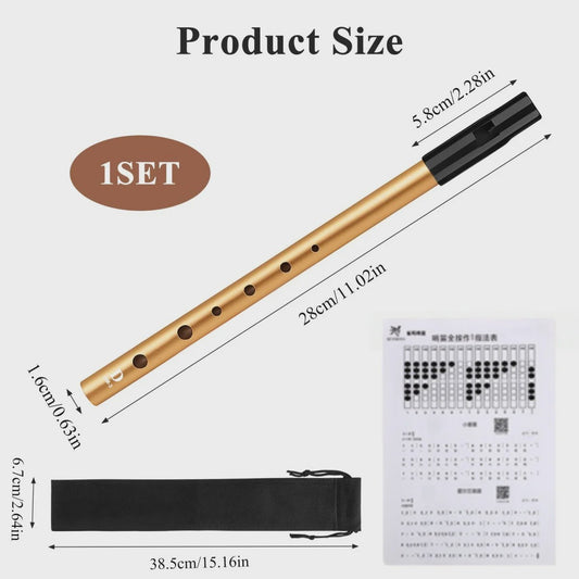 Miwayer Ierse Tin Whistle - 6 Gaten Fluit in C/D Toets - Folk Muziekinstrument voor Beginners