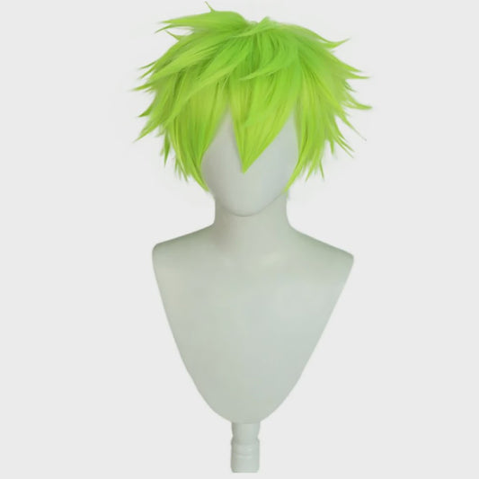 VALORANT Gekko Cosplay Pruik - Kort Krullend Synthetisch Haar in Cyaan Kleur