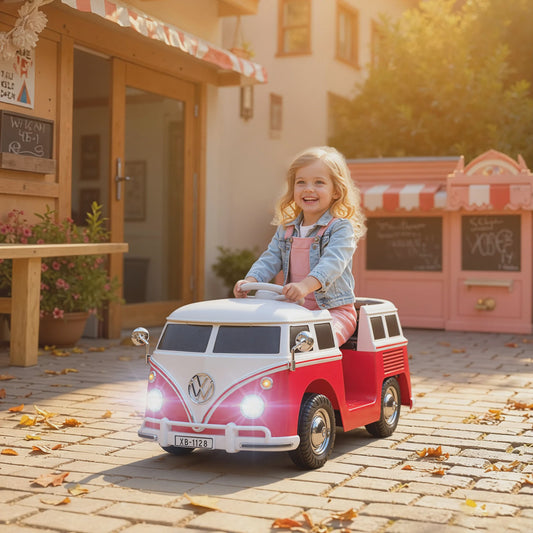 Officieel Gelicenseerde Volkswagen T1 Elektrische Kinderauto 12V met Dubbele Motor en Soft Start