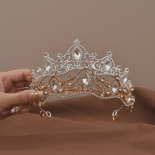 Vintage Barok Kristallen Tiara Kroon met Strass - Bruids & Feest Haaraccessoire