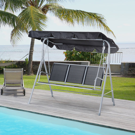 Outsunny Swing Swing garden 3 seater awning adjustable backrest breathable Metal frame load 240 kg 171x108x154 cm