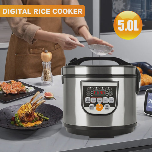 5L Digitale Rijstkoker & Multi-Cooker: Stoom, Soep, Porridge & Meer